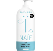 NAÏF 2-in-1 šampoon ja pesugeel pumbaga 0% lõhnaaineid 500ml