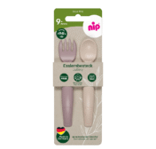 nip® biopõhisest plastikust laste söögiriistad (LILLAKAS) alates 9 elukuust