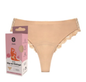 Dais vähese imavusega lekkekindlad Brazilian aluspüksid pitsiga (kerge voolus) BEIGE (suurus L)