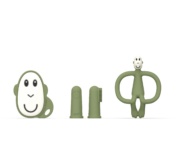 Matchstick Monkey Starter Set näpuhambahari + ahvikese närimislelud, toon Olive