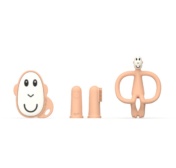 Matchstick Monkey Starter Set näpuhambahari + ahvikese närimislelud, toon Peach