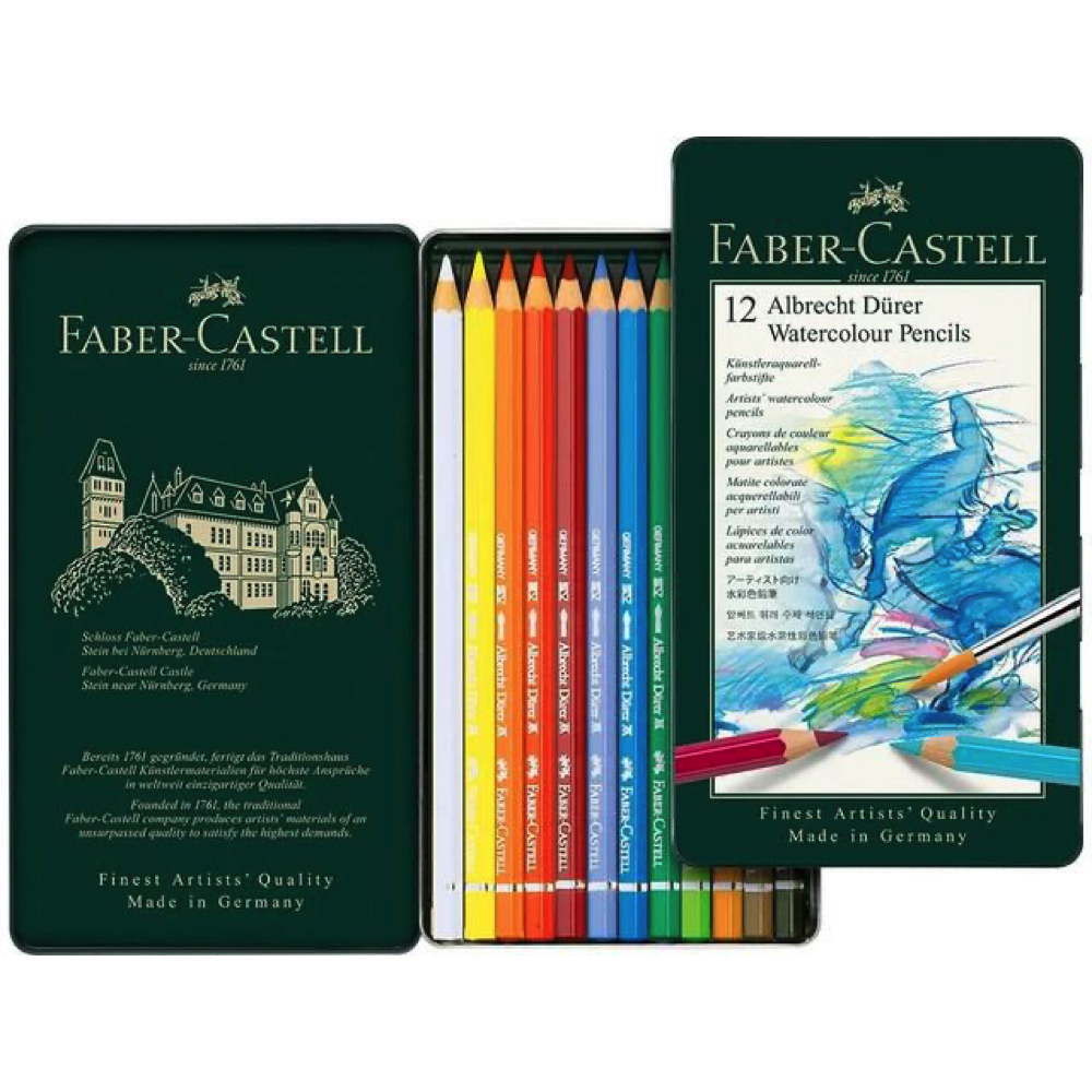Faber-Castell Albrecht Dürer akvarellpliiatsid metallkarbis 12tk