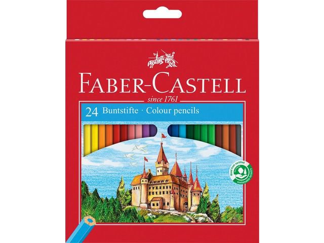 Faber-Castell kuusnurksed värvipliiatsid 24tk