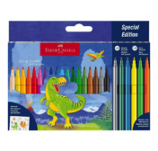 Faber-Castell Dino viltpliiatsid 24 tk (18 + 3 metallik + 3 neoon + kleepsud)